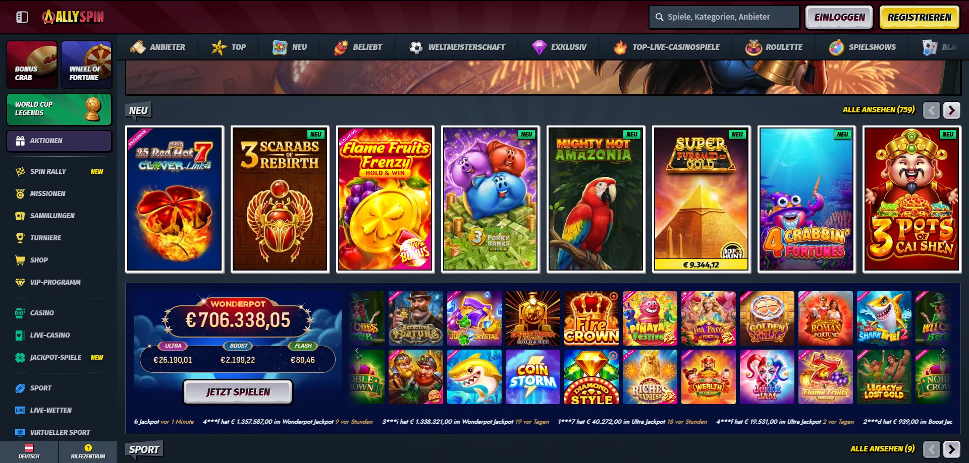 AllySpin Casino Slots und Spielauswahl &ndash; Merkur und Novoline &Ouml;sterreich